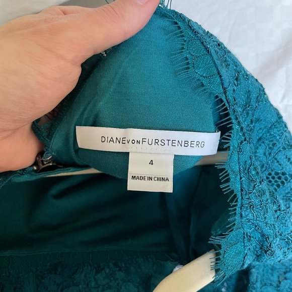 Diane von Furstenburg beautiful teal lace dress - Picture 6 of 7